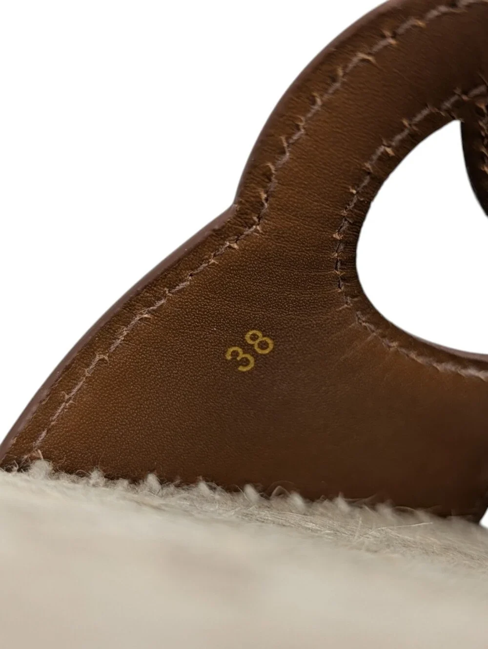 Gucci Interlocking G Brown Leather Espadrilles Flat Slide Sandals Size EU 38